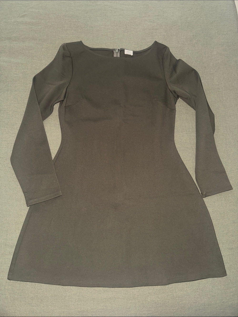 Aritzia Olive Green Long-Sleeve Fit-and-yFlare Dress